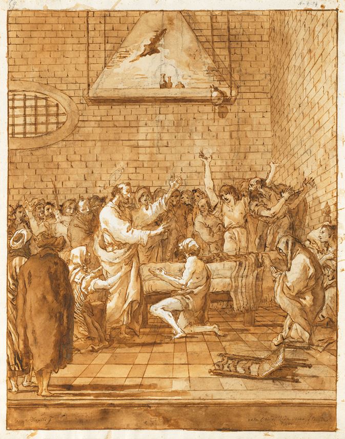 Giovanni Domenico TIEPOLO - Saint Peter Healing the Paralytic of Lydda | MasterArt